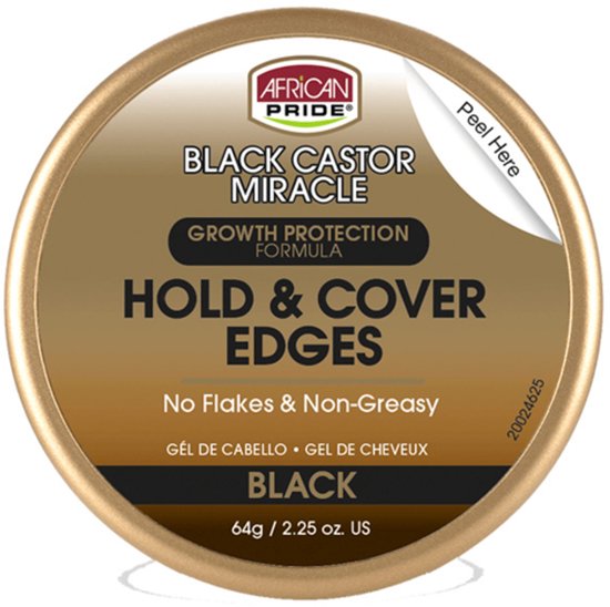 African Pride Black Castor Miracle Hold & Cover Edges 64gr