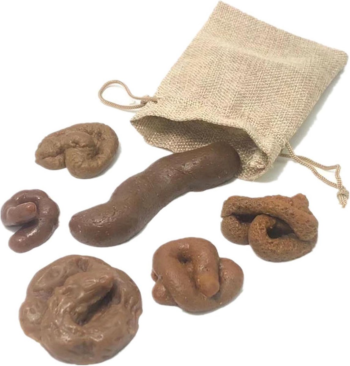 Set van 6 Realistische Plakkerige Prank Poepjes voor Halloween en Grappen