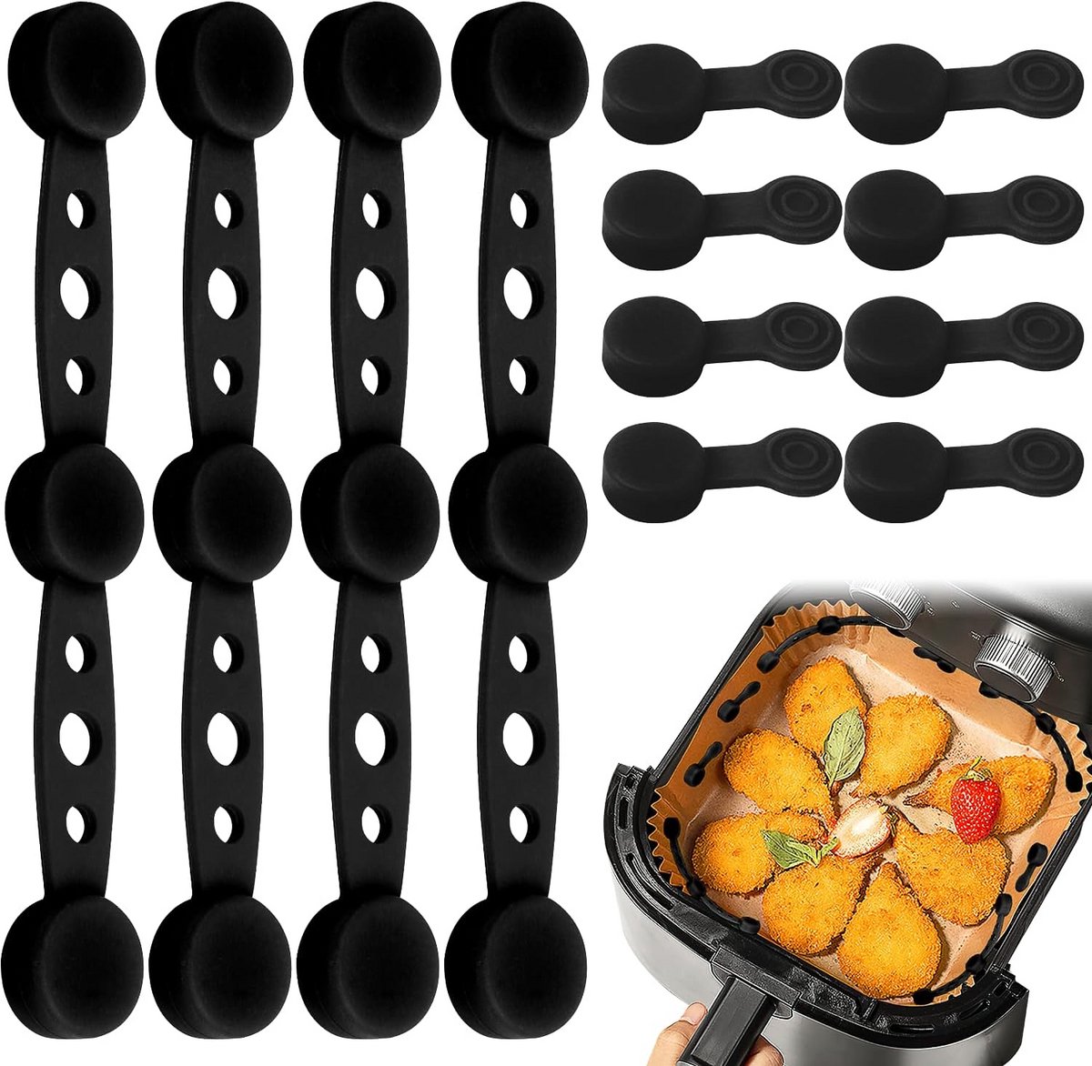 Hittebestendige Magnetische Clips voor Airfryer Bakpapier - Veilig & Herbruikbaar