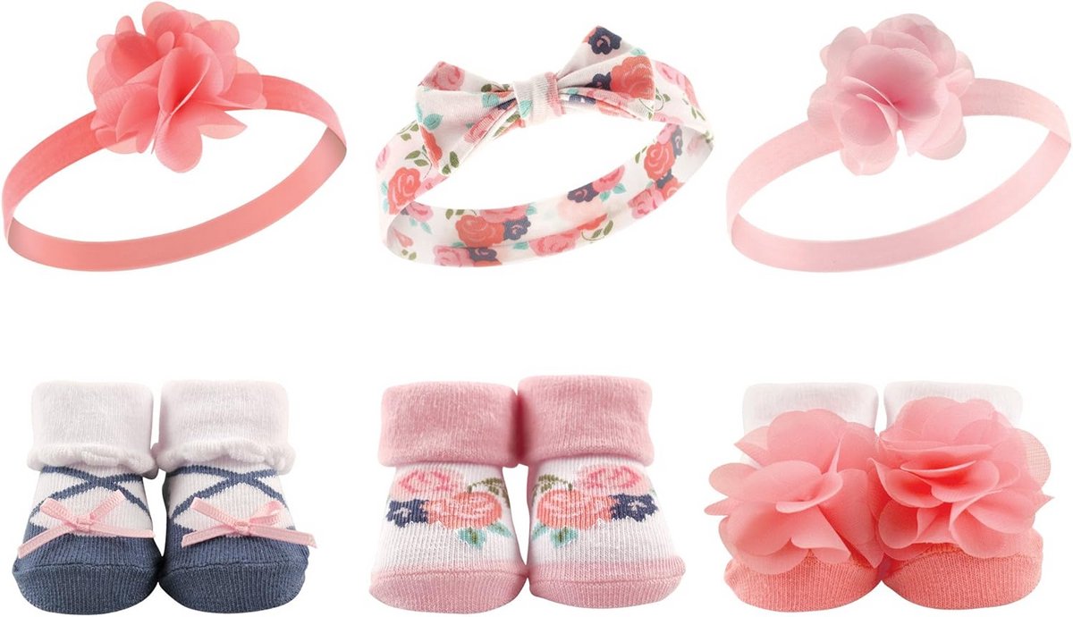 6-Delige Set Sokken en Babymutsjes voor Meisjes | Cadeau Set