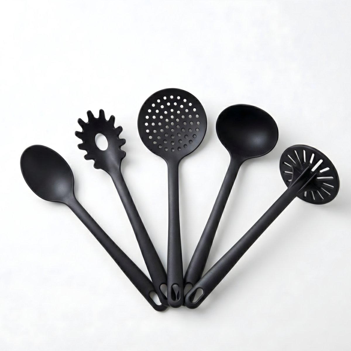 Metaltex - Tecna Line - Keukengerei Set - 5-Delig - PPA - Max 270° - Zwart