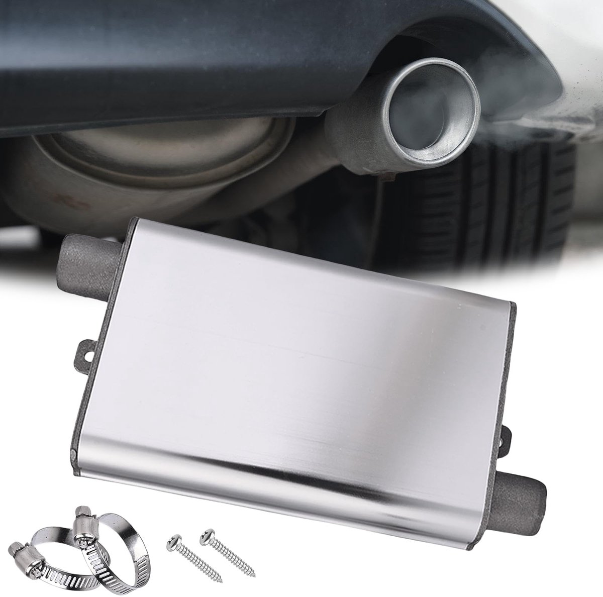 Exhaust Silencer - Effectieve Geluidsreductie - Roestvrij Staal 24 mm