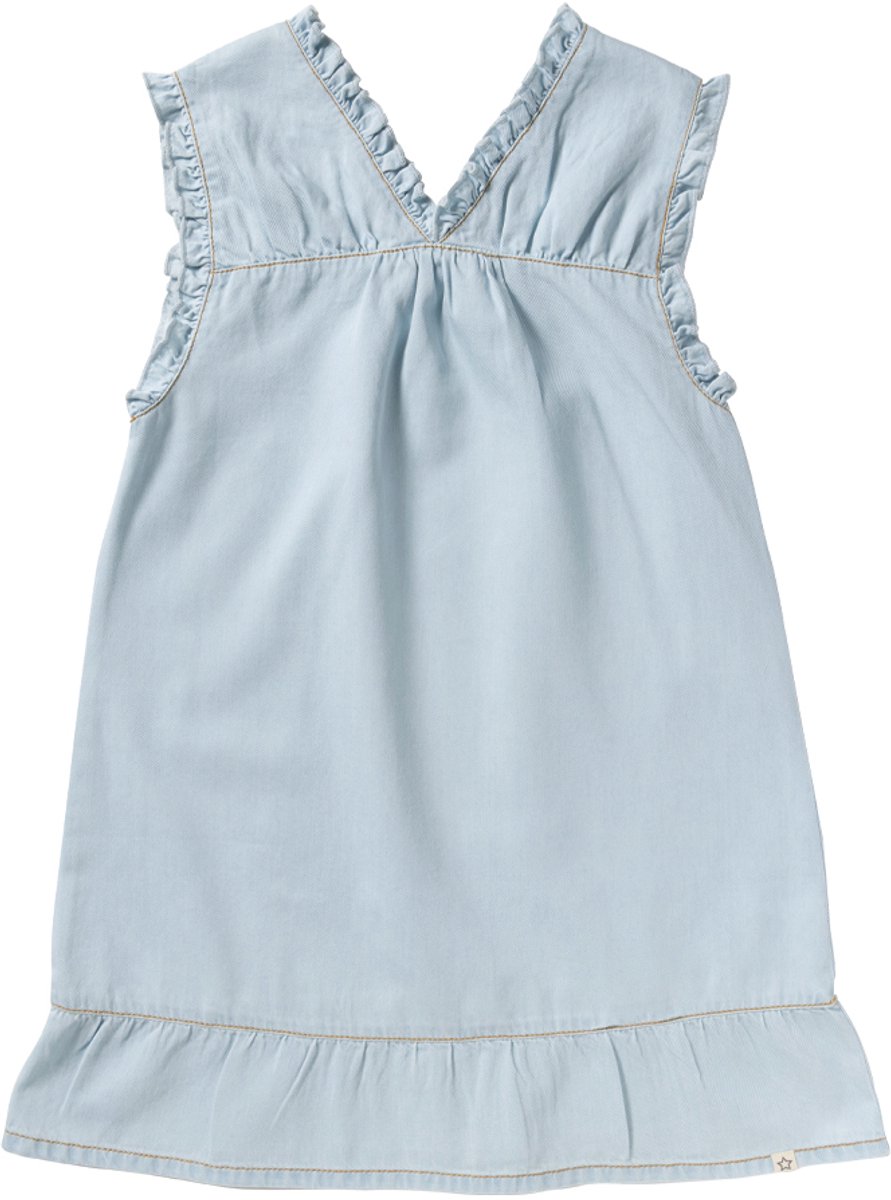 Your Wishes Chambray Ruffle Dress Meisjes - Jurk - Lichtblauw - Maat 116