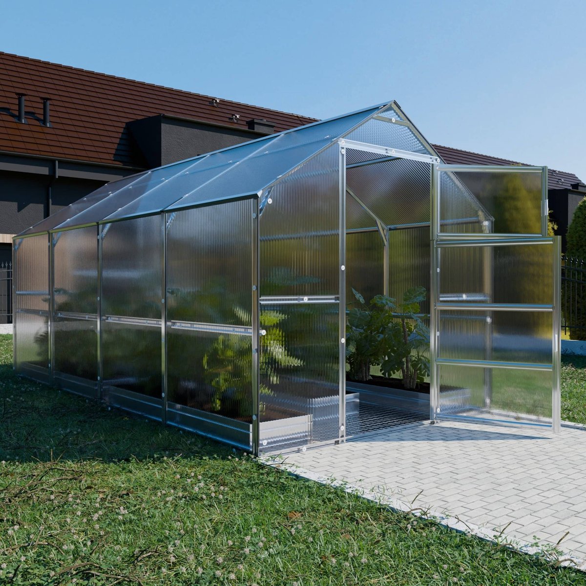 Klasika Serre de jardin en polycarbonate 2,35x4m 9,4m² Bernard