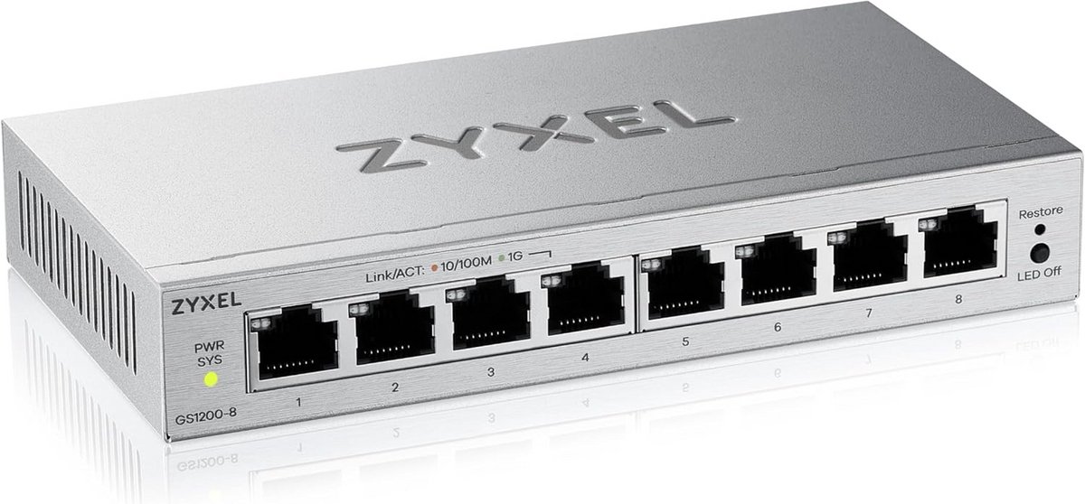 Gigabit Netwerk Switch 8 Poorten Web Manageable Desktop