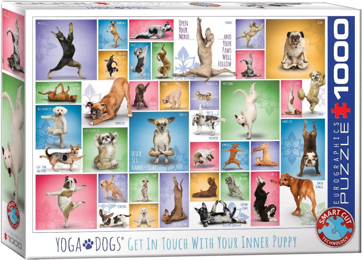 1000-delige Puzzel met Yoga Doende Honden