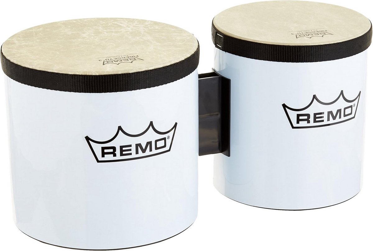 Set van Twee Bongo Trommels Zes en Zeven Inch Wit Stembaar