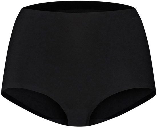 Zwarte slip met hoge taille, op een witte achtergrond.