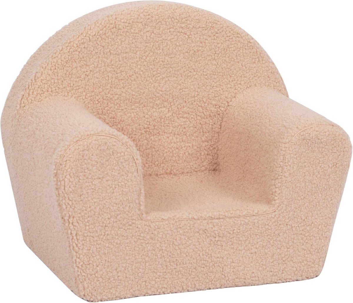 Comfortabele kinderstoel pluche beige - zacht en wasbaar