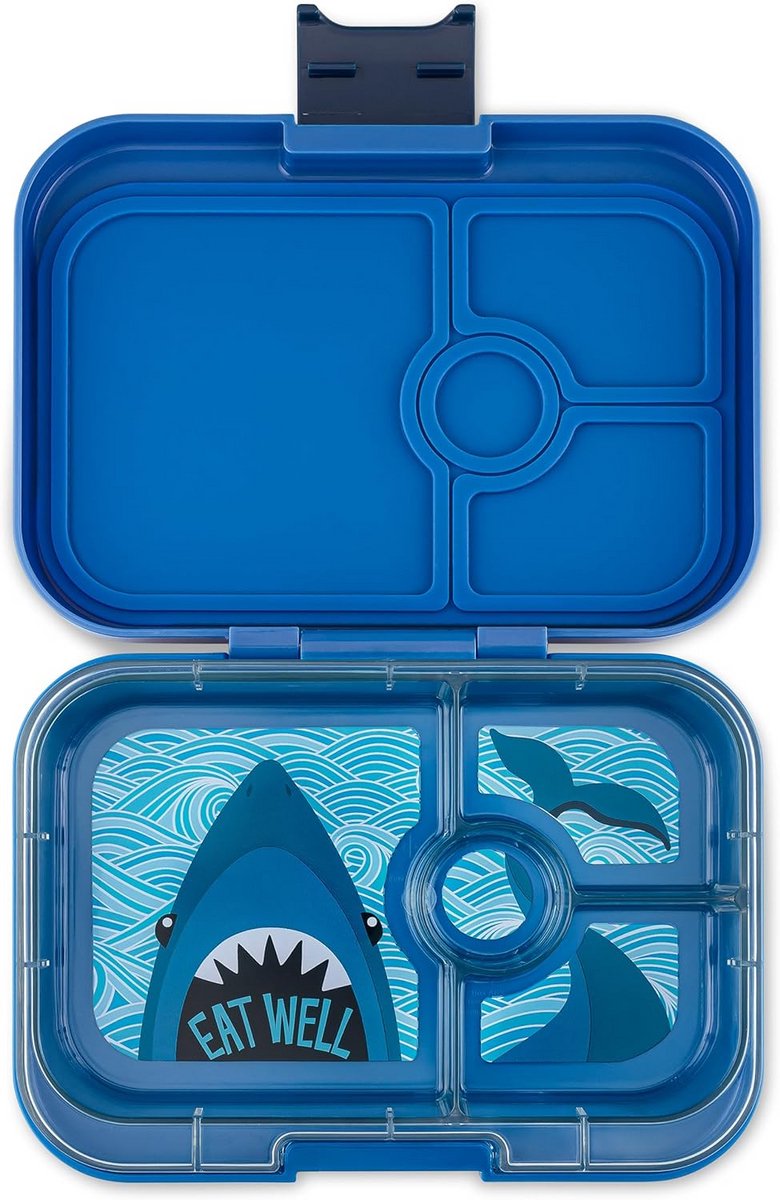 Lekvrije lunchbox met 5 vakken en haaiendesign voor kinderen en peuters