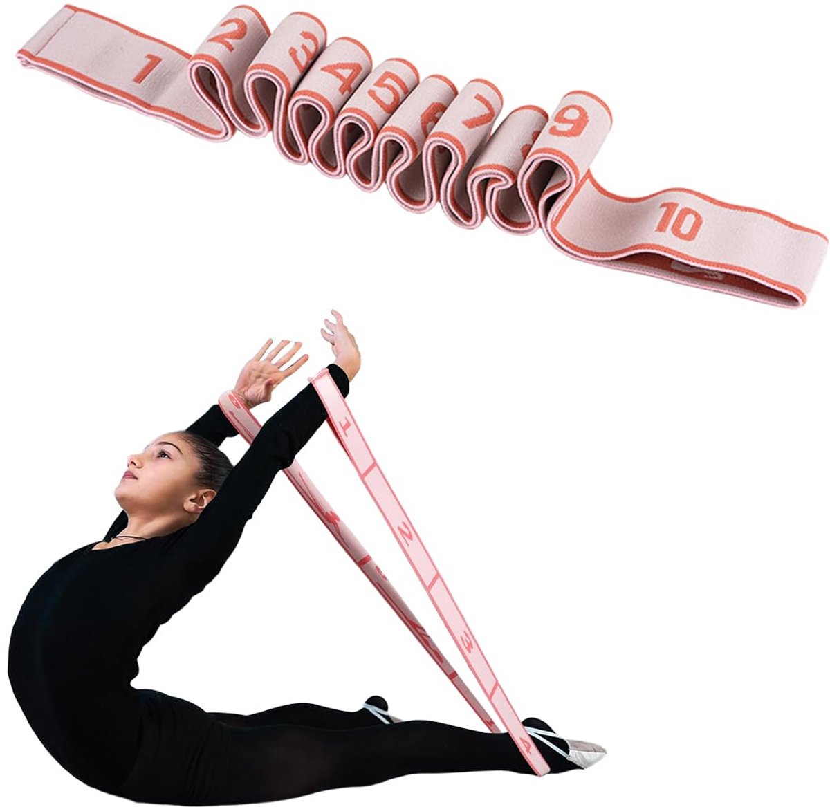 Yoga Stretching Strap - Elastische Band voor Verbetering van Flexibiliteit - 120 cm Lang