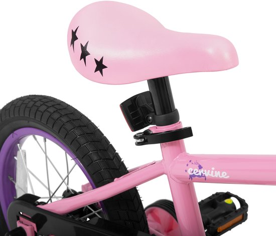 KEANO Cervine Stoere Kinderfiets - 14 Inch - Voor Jongens & Meisjes (2-4 Jaar) - BMX Stijl - Met Zijwieltjes & Mandje - Roze - Geschikt voor buitenactiviteiten in de lente — afbeelding 4