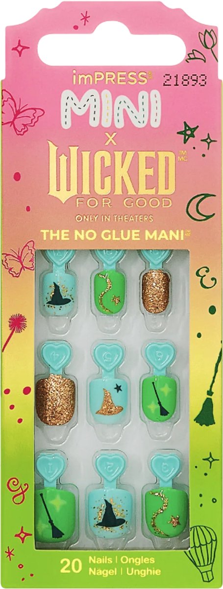 KISS imPRESS Wicked Limited - Zelfklevende Nagels voor Kinderen - 20 Stuks Mini