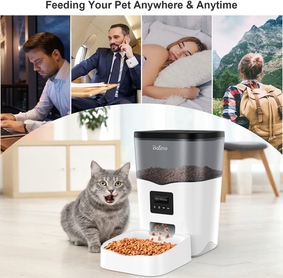 Balimo Automatische Voerbak - Kat en Hond - Voerautomaat Met App thumbnail 6