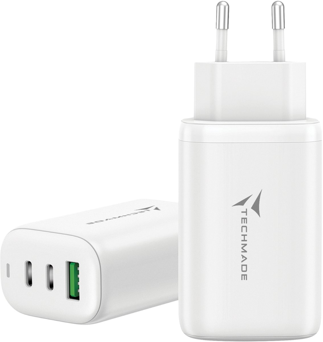 USB-oplader A+ 2× Type-C 65 Watt