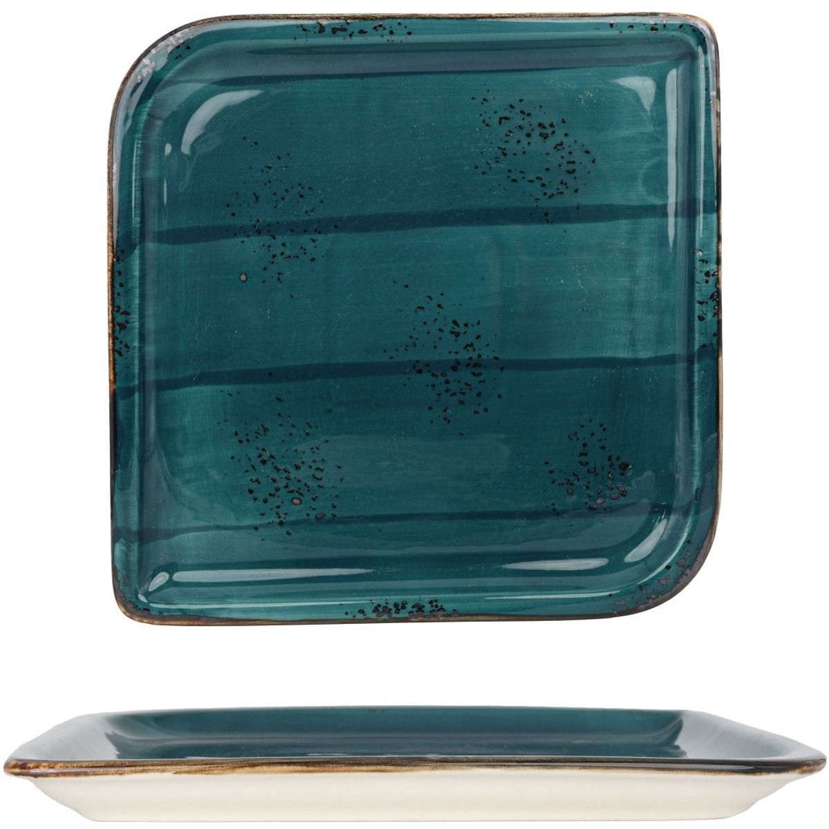 By Bone Serveerschaal - Harmony Tropical - Porselein - 15x15 cm - set van 2