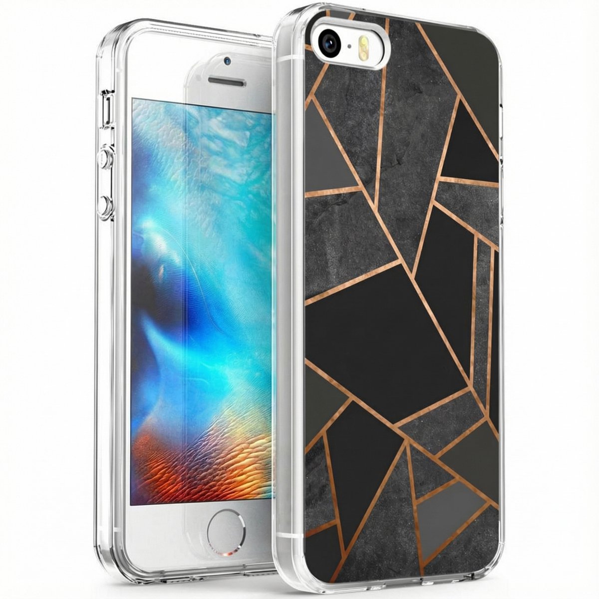 imoshion Hoesje - Geschikt voor Apple iPhone 5s / SE (2016) / 5 - Design hoesje - Black Graphic