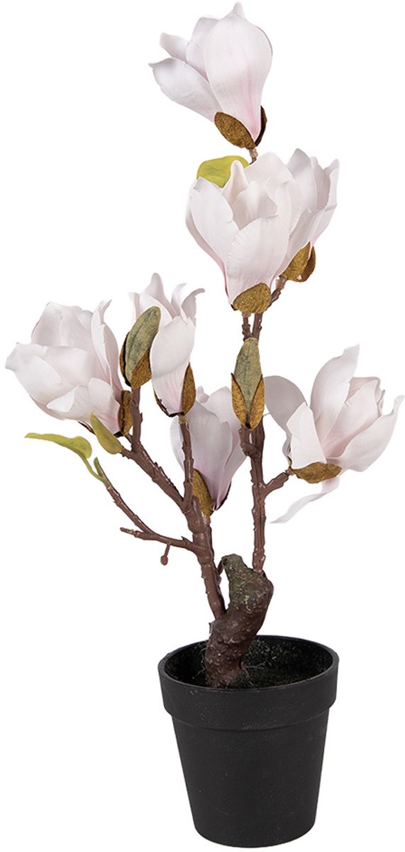 Kunstboom Magnolia 12x12x40 cm Wit Kunststof