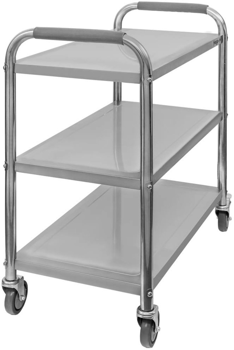 Mega-M SERVEERWAGEN STANDARD – 75x40x90 cm – RVS – 3 Planken – Duurzaam en Hygiënisch