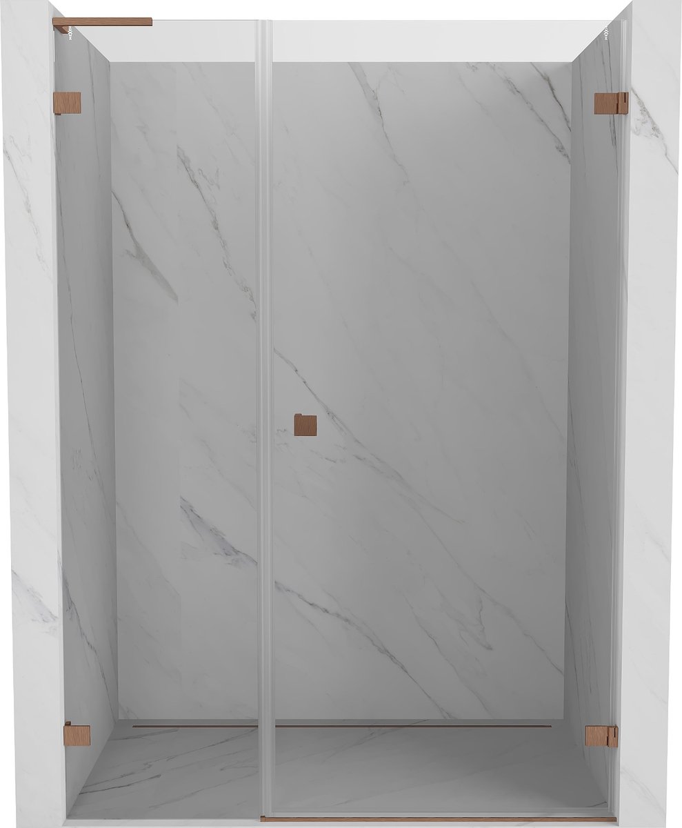 Mexen Lunar-B L draaideur voor douche rechts 110 , transparant, geborsteld koper - 832SL-110-050-65-00-P