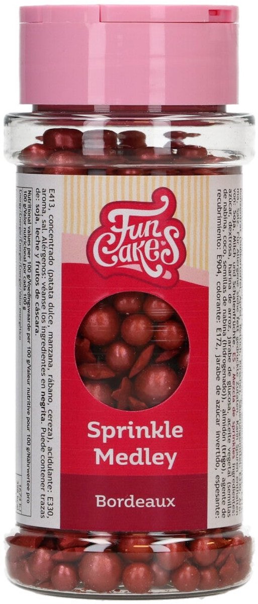 FunCakes Sprinkle Medley - Bordeaux - 60g - Eetbare Taartdecoratie