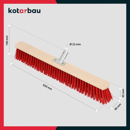 KOTARBAU® Bezemkop, Straatbezem, 65 cm, Veegbezem, Buitenbezem, Harde Nylonborstels, Tuinbezem, Stevige Straatbezem, Harde Bezem voor Buiten, zonder Steel, Hout, PVC van KOTARBAU — afbeelding 3