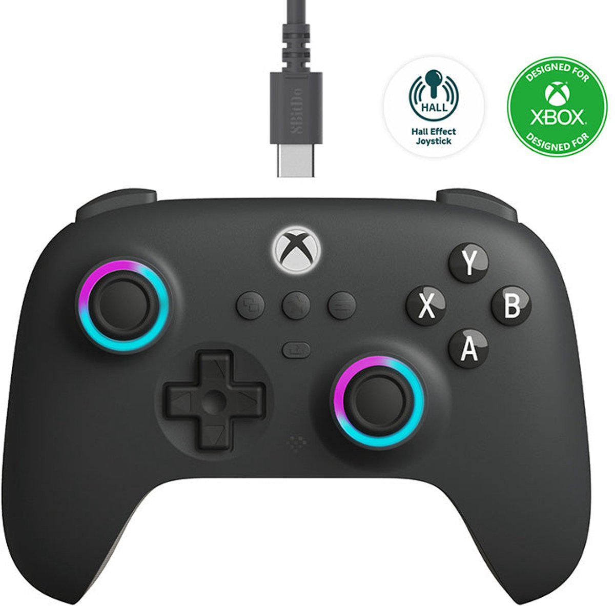 8Bitdo Ultimate C Dark Grey - Bedraad - Geschikt voor Android, PC, Xbox - Force Feedback - Donker grijs