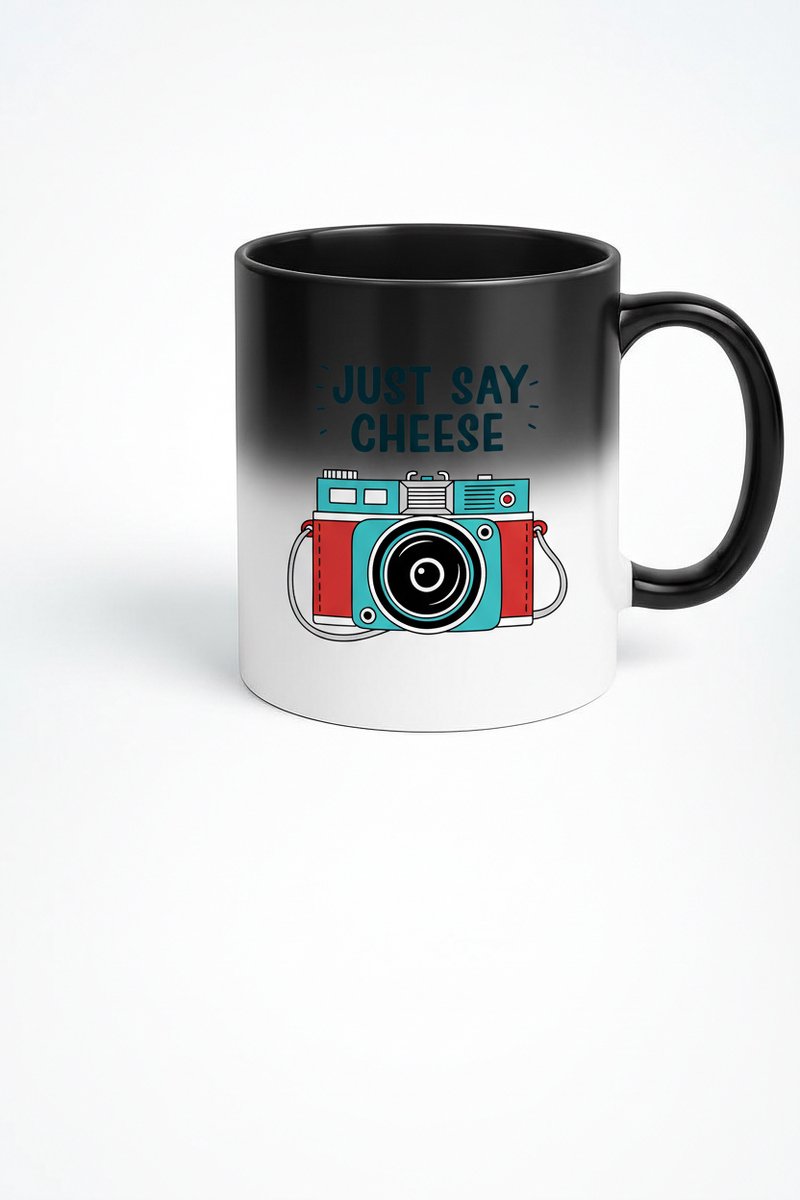Magic Mug - "Just Say Cheese" Camera Ontwerp - Warmtegevoelige Mok