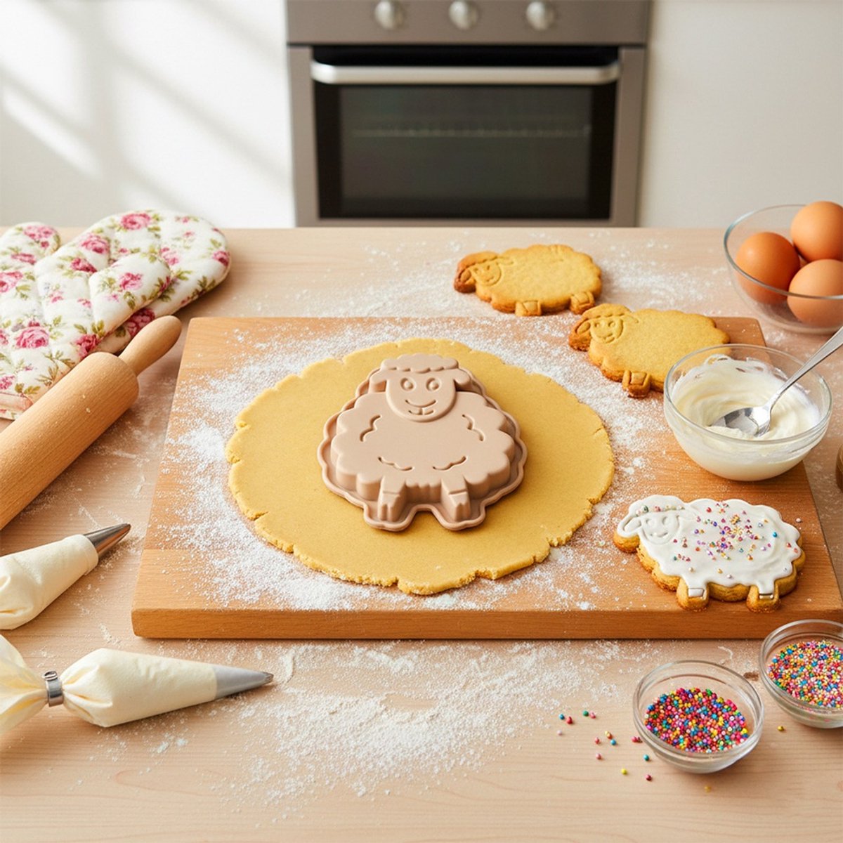 Bakvorm Silicone Schaap 20x16x4,5 cm - Springvorm - Vorm voor Bakken - Taartvorm - Bakplaat – foto 2