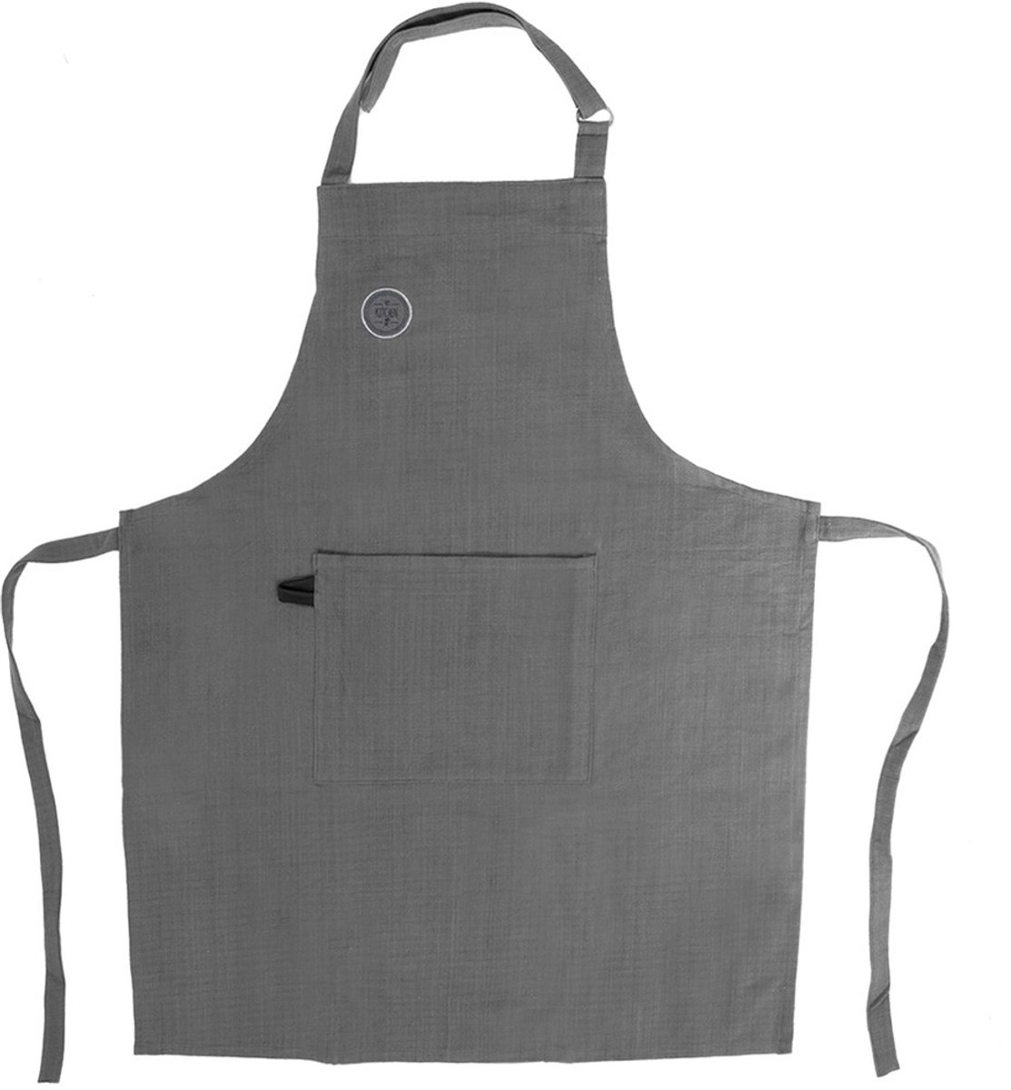 Keukenschort Katoenen Gebonden Grijs - Schort - Dames - Mannen - Vrouw - Kookschort - BBQ - Keuken - Koken - Bakken
