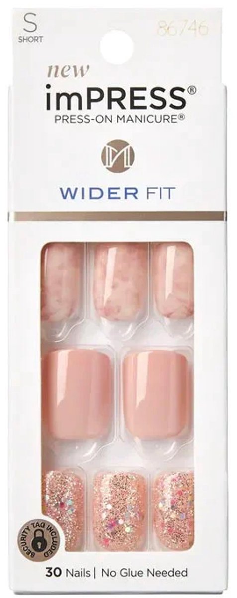 Kiss ImPRESS WIDER IMW01C x30 S - Kunstnagels - Makkelijk aan te brengen, verschillende maten