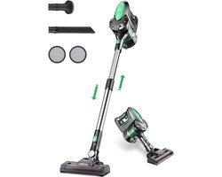 Aurixi® 6-in1 Steelstofzuiger Zonder Zak op Accu - Steelstofzuiger Draadloos Uitschuifbaar - Kruimeldief Snoerloos best Verkocht 25KPA – Veelzijdige Kruimeldief best Verkocht – met Krachtige batterij – Zwart/Groen - 17cm x 8cm x 10cm
