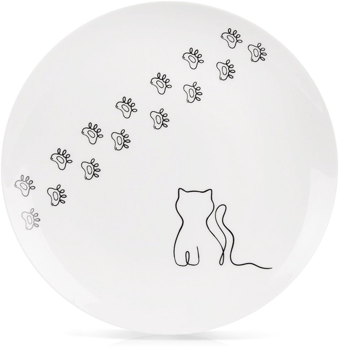 Dessertbord Porselein Wit KITTY 20,5 cm - Taart Bordjes - Bord - Ontbijtbord - Borden
