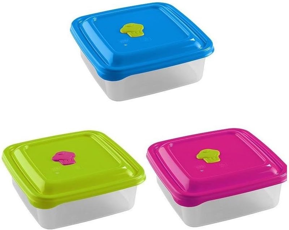 Vierkante Lunchbox - Broodtrommel Vershouddoos - Voedsel Opbergen - Met Ventiel Stapelbaar