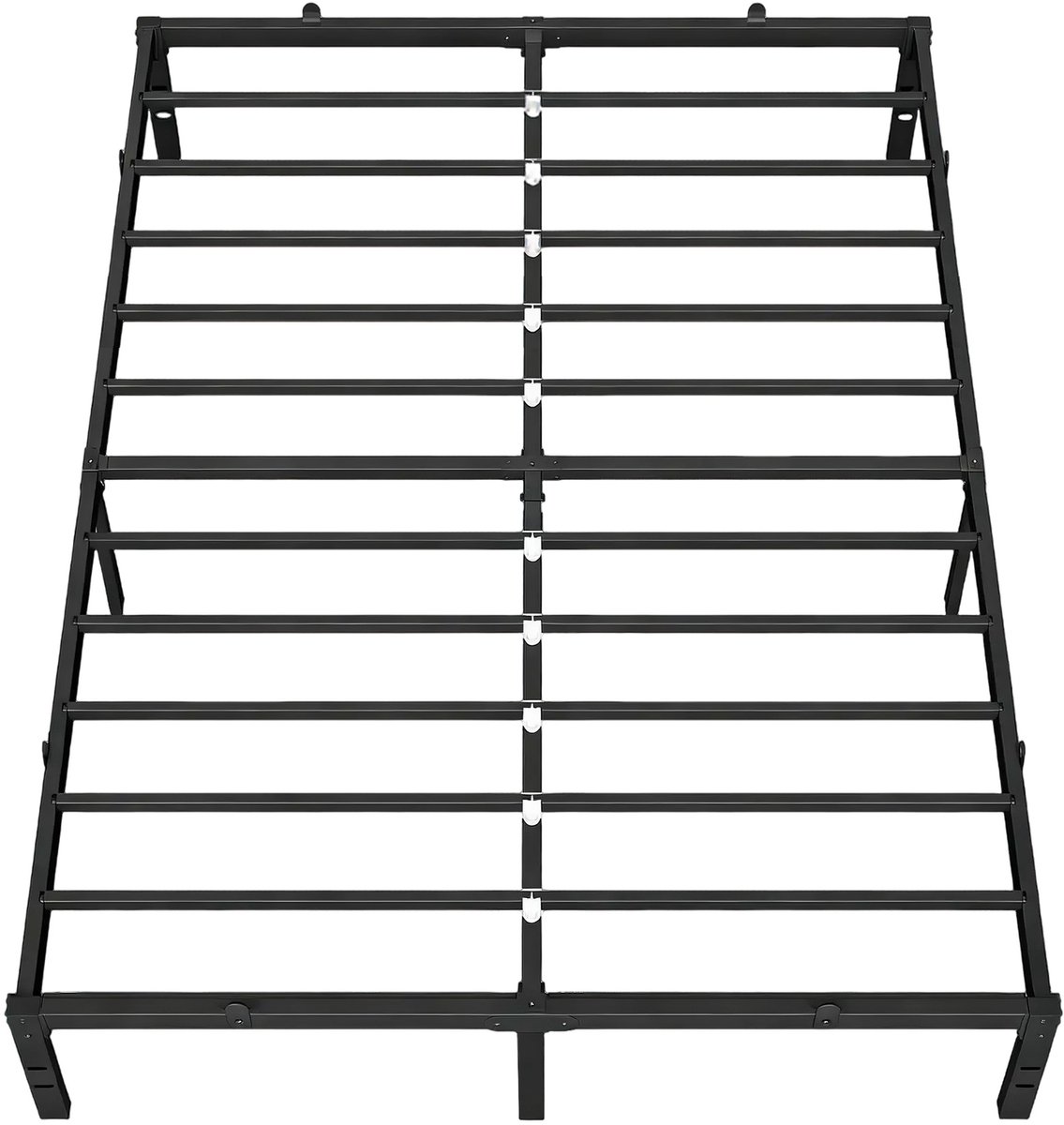 Vasagle Bed - Metalen Bed - Met Metalen Lattenbodem - Opbergruimte Onder het Bed - Eenvoudige Montage Zwart