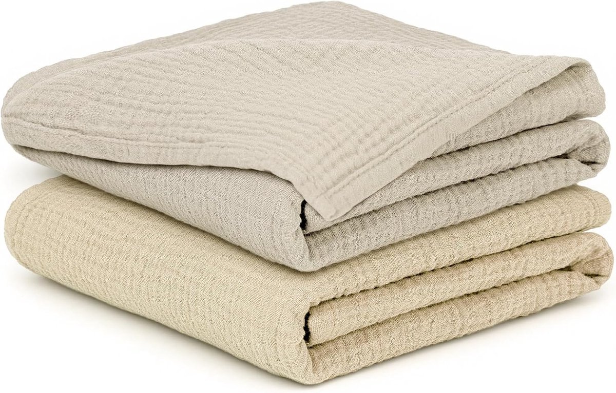 Baby Musselindoeken - Spuugdoeken Katoen - Babyverzorging - Ademend Absorberend - 60x60 cm - Gedempte Kleuren