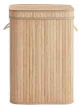 SONGMICS - Wasmand - Wasmand met Deksel - Bamboe - Uitneembare en Wasbare Waszak