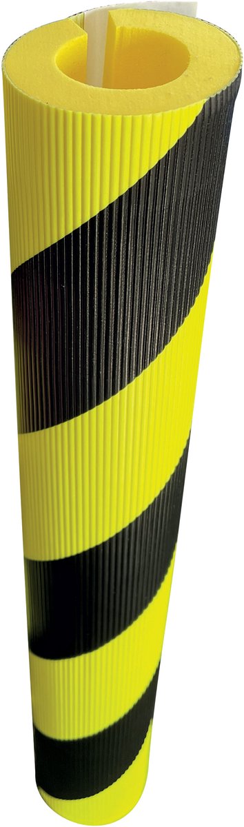 Buis- en leidingbescherming van schuim 60 mm – zwart/geel