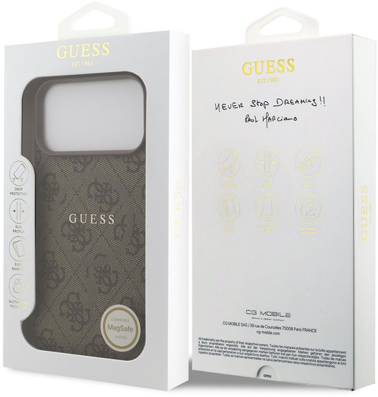 CG MOBILE Guess 4G PU Classic Logo Compatible with MagSafe