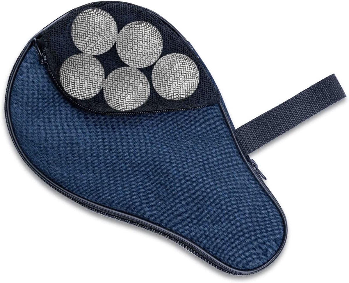 Tafeltennis Racket Tas - Ping Pong Hoes - Sporten Buiten - Waterdicht Stof - 30x18x3 cm - Blauw