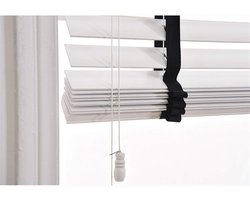 Houten Jaloezieën - Horizontale Blinds - Zonwering Kamer - Natuurlijk Hout Materiaal - 140x260cm - Wit