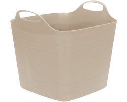 Excellent houseware flexibele kuip / emmer - beige - 25 l - kunststof - 40 x 35 cm - met handvatten