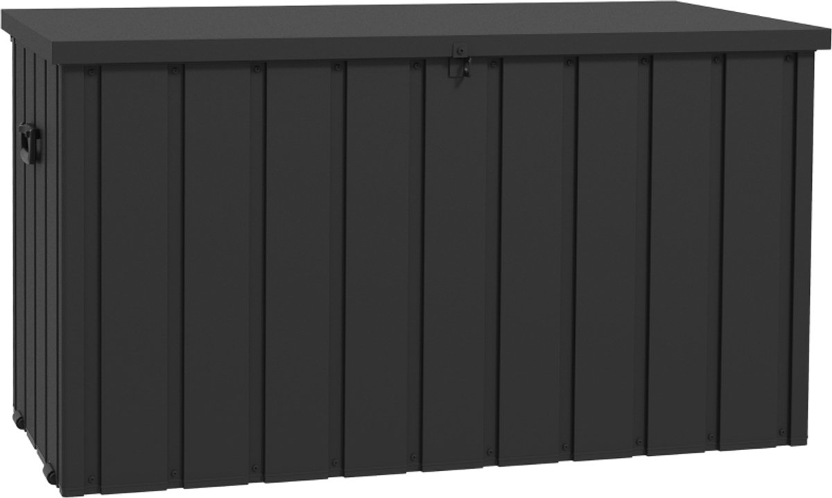 Tuinkist - Opbergbox voor buiten- Tuinbox - Opbergbox met kussen - weerbestendig - 4 wielen - Donkergrijs