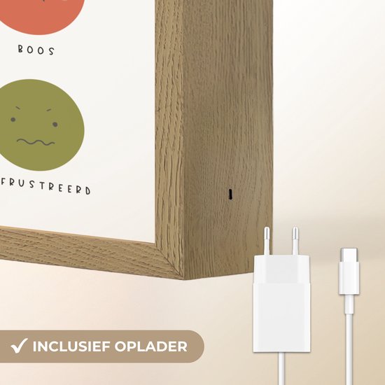 Nachtlampje 30x40 cm - Kinder lamp - Gevoelens - Leren voor kinderen - Educatief - Kleuren - Tafellamp kinderkamer draadloos - Slaapkamer lampje - Bedlamp kinderen - Kinderlampje - Wandlamp babykamer - Nachtlampjes van Merkloos — afbeelding 5