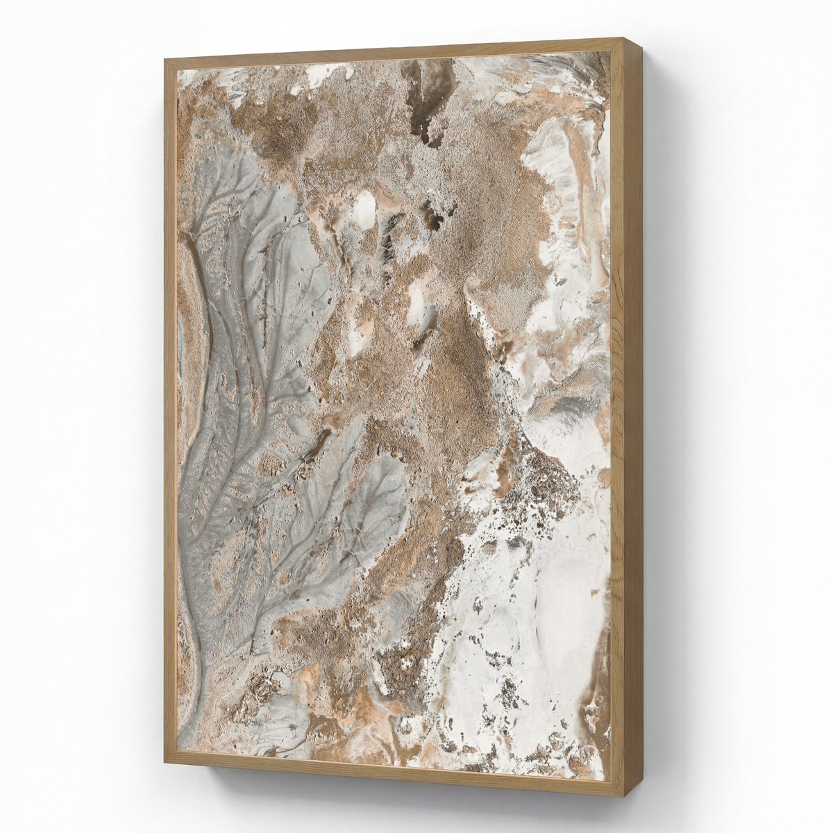 Wandlamp 70x100 cm - Oplaadbaar - Abstract - Marmer - Wit - Bruin - Marmerlook - Wandlampe