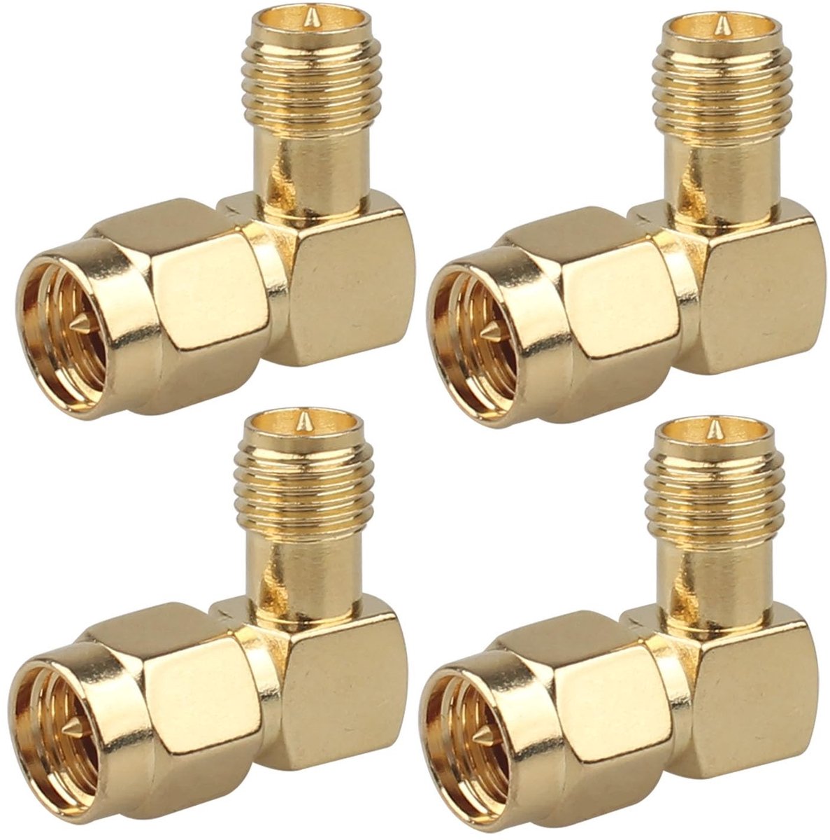 Allecto - SMA Male naar RP-SMA Female Adapter - 90 Graden Hoek - RF Coaxiale Connector - Geschikt voor 4G LTE Antenne - Voor Wi-Fi en Radio Transce...