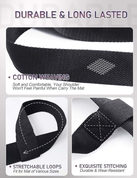 Yogamat Draagband - Matriem Riem - Mat Meenemen - Verstelbaar Breed van Yogamat — afbeelding 3