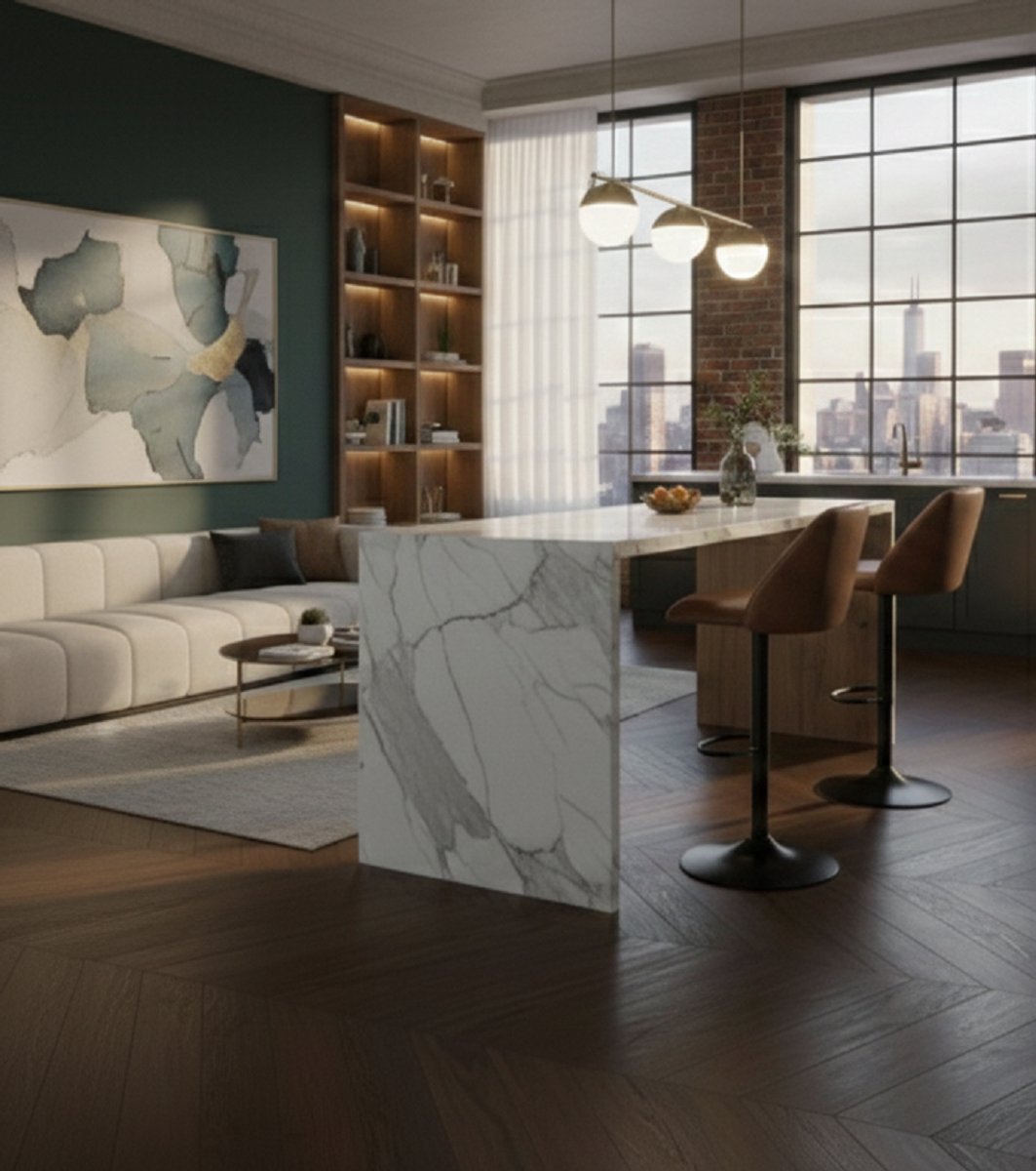 Barkruk Set van 4 – House&Garden Luxe 360° Draaibare Verstelbare Barstoelen met Rugleuning – Bruin PU-Kunstleer, Metalen Frame, Voetsteun – Ideaal voor Keuken, Keukeneiland, Bar, Eetkamer & Kantoor