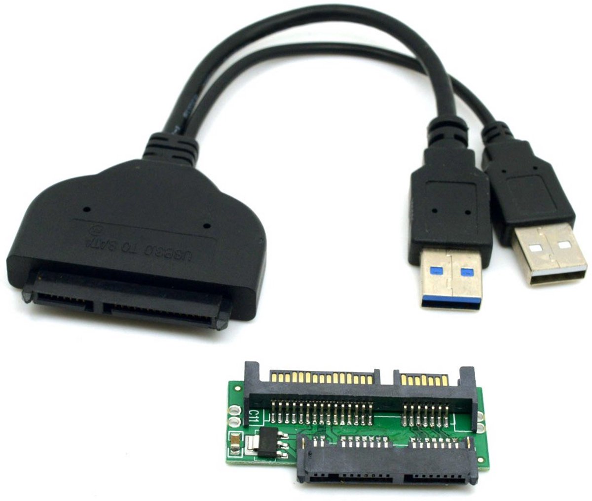 USB 3.0 naar SATA Adapter Kabel voor 2.5 inch & 1.8 inch SSD/HDD met Extra Voeding