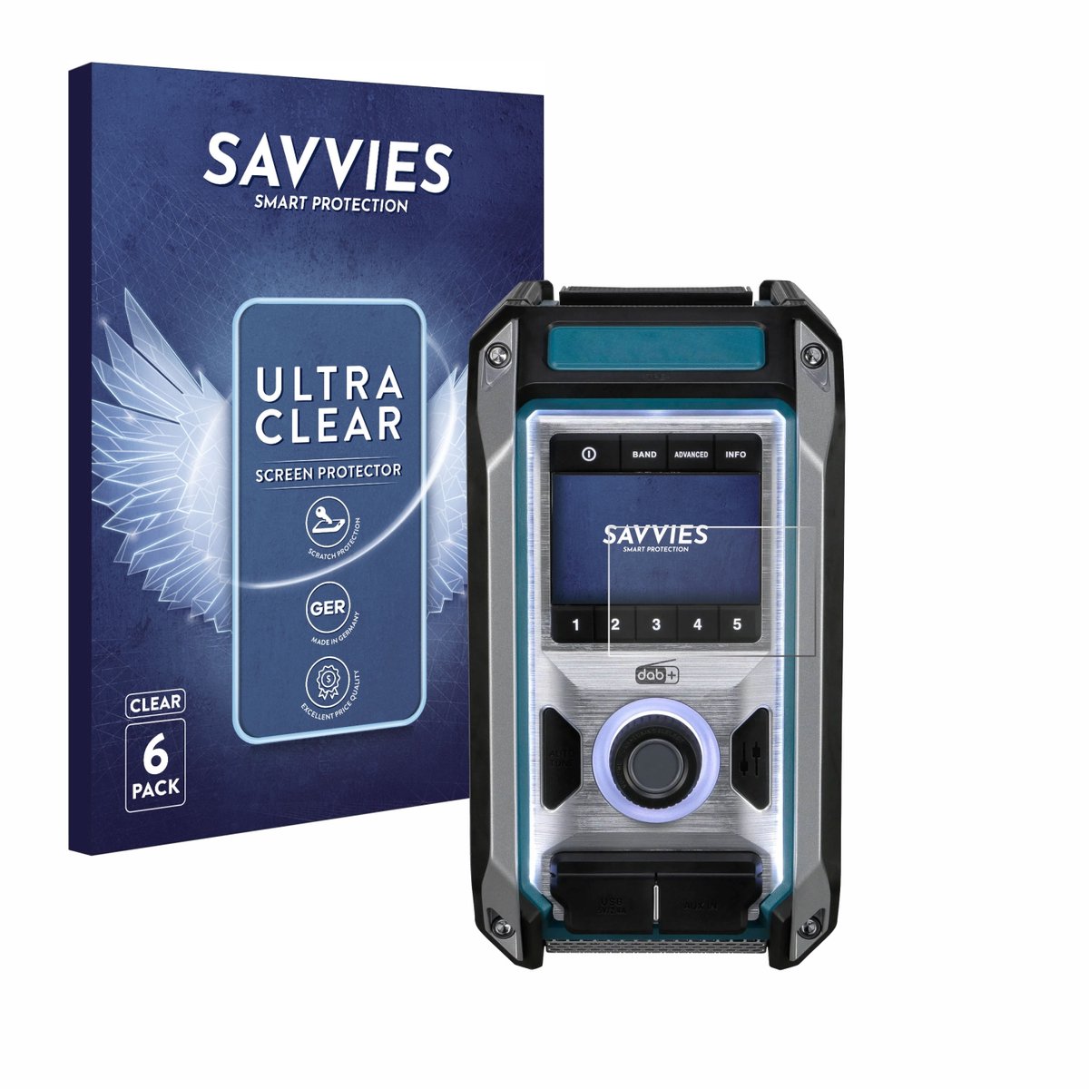 Savvies - Screenprotector voor Makita DMR115 - Folie Beschermfolie transparant 6 Stuks